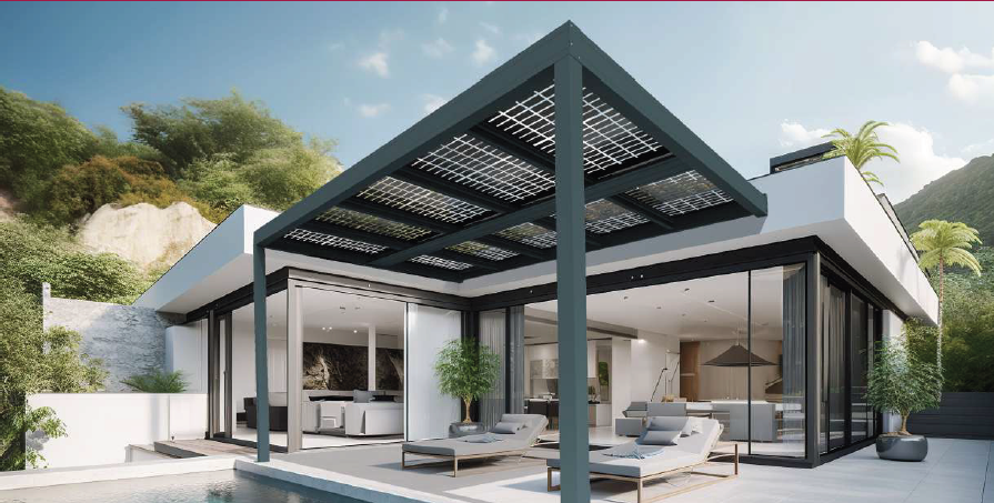 bambou photovoltaïque : pergola design